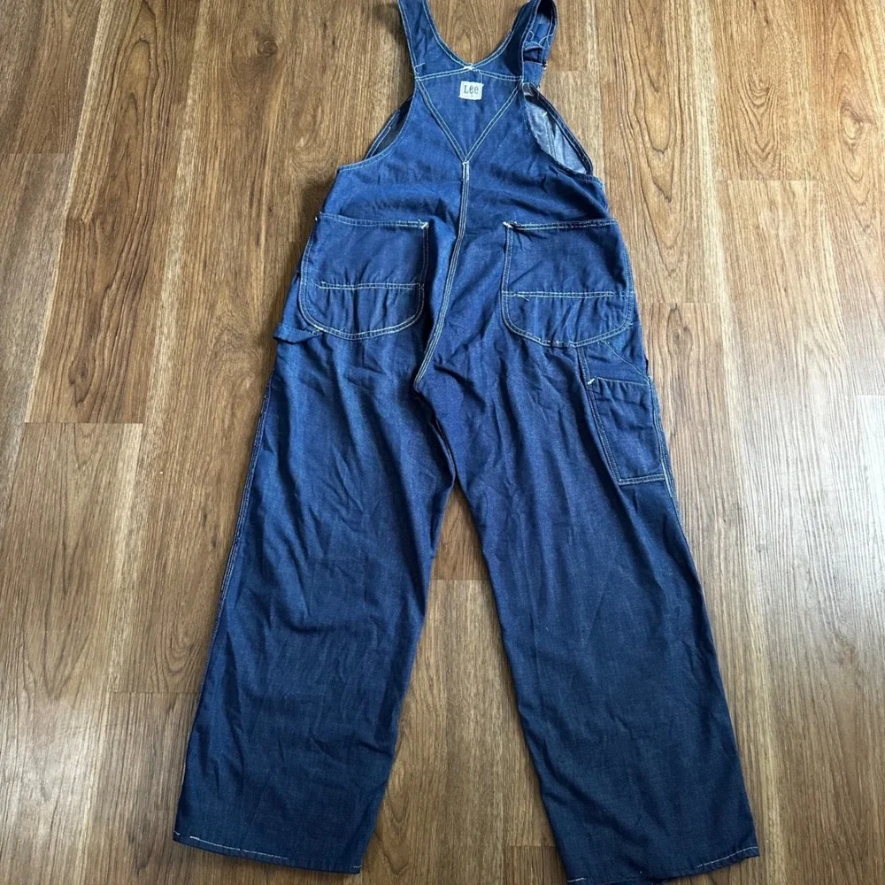 Lee Denim Overalls Mens Blue Good Vintage Workwear Union Made in USA Bibs